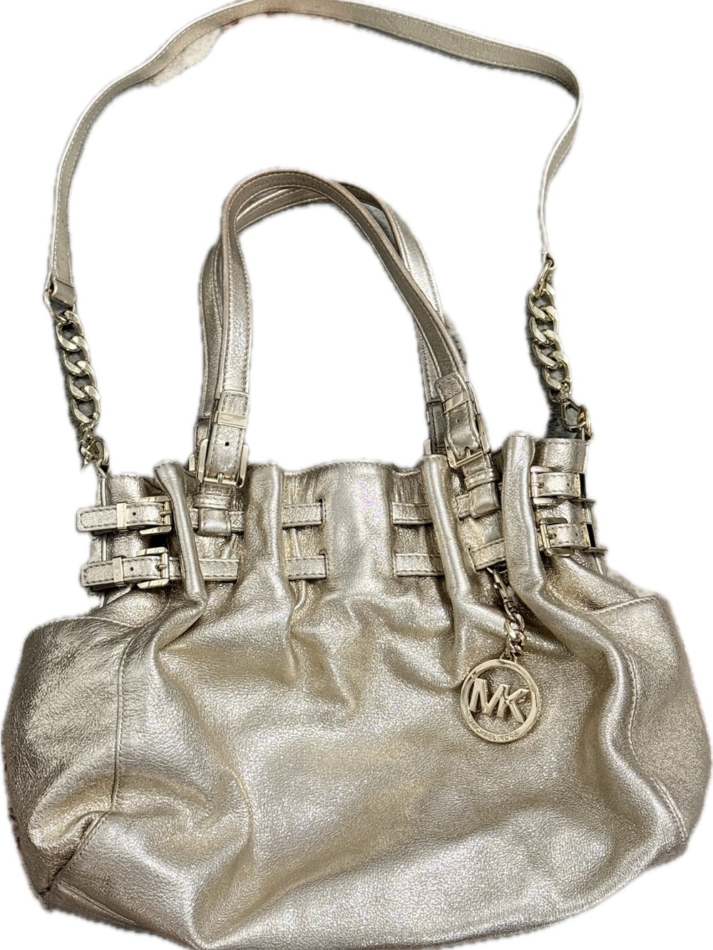 Michael Kors Metallic Gold Leather Shoulder Bag